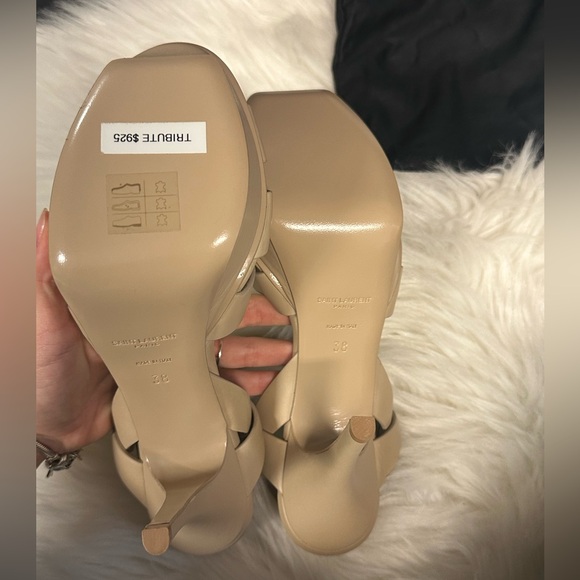 Saint Lauren- TRIBUTE PLATFORM SANDALS IN SMOOTH LEATHER - Picture 4 of 7